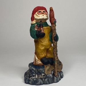 Vintage 1995 Wood World Santa Claus Rhode Island 1713/3000 Clammer Quahogs Boat